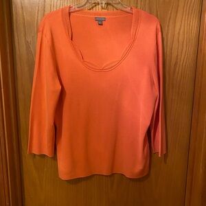 Ann Taylor Apricot Color 3/4 Sleeve Sweater